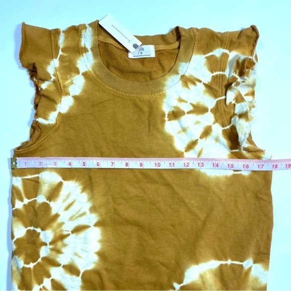 New T La Flutter Sleeve Sweatshirt Top Tie Dye Gold - Picture 5 of 6